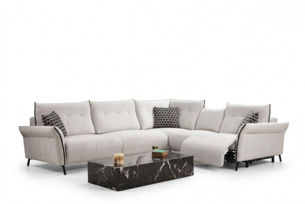 Eckcouch Wunnzëmmer Sofa Couch Polster Textil Miwwel Modern Designer Neit