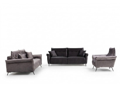 Modern Canapé-Set 3 Stéck Luxus Fauteuil Wunnzëmmer Garnitur Dräisëtzer Sofas