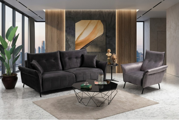 Wunnzëmmer Garnitur Modern Design Miwwelen Luxus Sofagarnitur Set 2 stk.