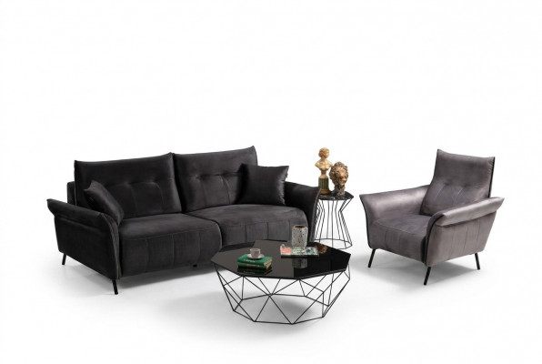 Wunnzëmmer Garnitur Modern Design Miwwelen Luxus Sofagarnitur Set 2 stk.