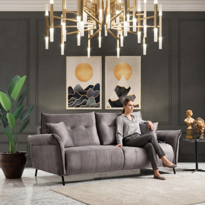 Sofa Canapé Wunnzëmmer Dräisëtzer Polstersofa Luxus Design Miwwelen Modern Textil