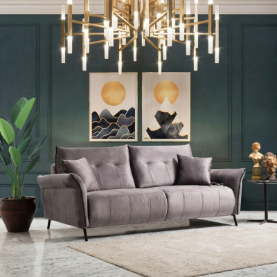 Sofa Canapé Wunnzëmmer Dräisëtzer Polstersofa Luxus Design Miwwelen Modern Textil
