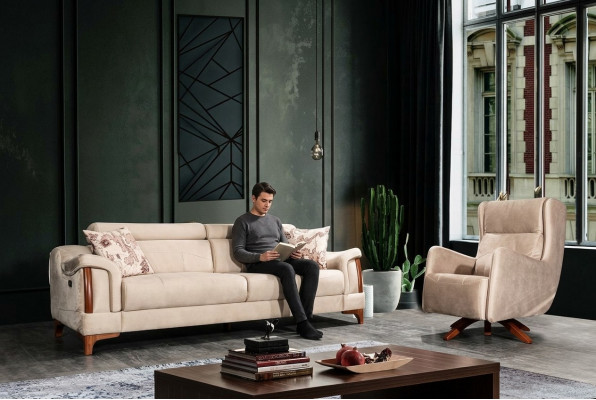 Sofa-Suite Wunnzëmmer Set Eenzelsëtz Modern Drësëtz Sofa Canapé Nei