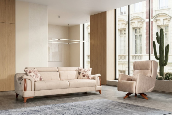 Sofa-Suite Wunnzëmmer Set Eenzelsëtz Modern Drësëtz Sofa Canapé Nei
