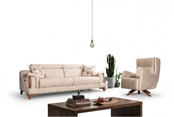 Sofa-Suite Wunnzëmmer Set Eenzelsëtz Modern Drësëtz Sofa Canapé Nei