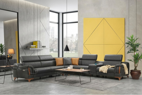 Ecksofa Luxus Canapé L-Form Nei Miwwelen Wunnzëmmer Designer Modern Textil