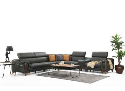 Ecksofa Luxus Canapé L-Form Nei Miwwelen Wunnzëmmer Designer Modern Textil