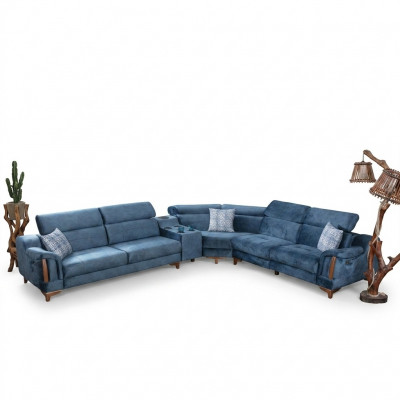 Wunnzëmmer Eckcanapé L-Form Sofa Canapé Modernen Design Miwwelen Textil