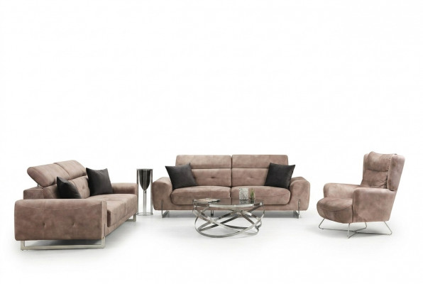 Canapé-Set Dréisëtzer Sofas Wunnzëmmer Fotell Modernen Design Textil