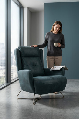 Moderne schwaarz Still Wunnzëmmer Designer Sëtzméiwer Textil Polster Stoff