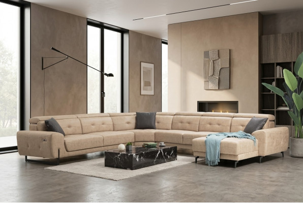 Ecksofa U-Form Sëtzmiwwel Designer Sëtzmiwwel Modern Sofa Couch Polster
