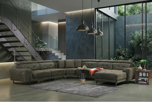 Wunnzëmmer Ecksofa U-Form Luxusmiwwel Modern Sofa Couch Eckgarnitur
