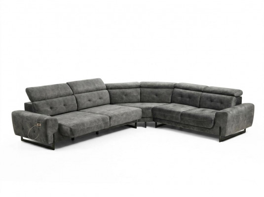 Grou Eckcouch Designer Wunnzëmmer Canapé Sofa L-Form Polster Luxus Miwwel Modern