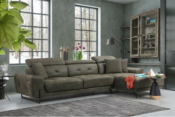 Relax Ecksofa L-Form Luxus Miwwelen Wunnzëmmer Eck Sofa Canapé Polster Modern Neit