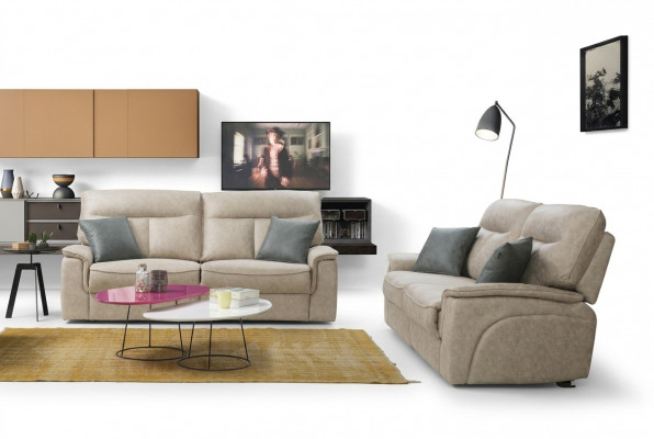 Komplett Set 2 Stéck Drësëtzer Sofas Couch Garnitur Design Modern Wunnzëmmer