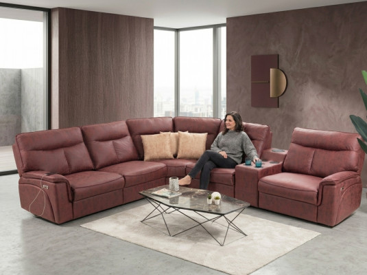 Ecksofa L-Form Design Wunnzëmmer Luxus Sëtzmöbel Modern Rout Polstermöbel