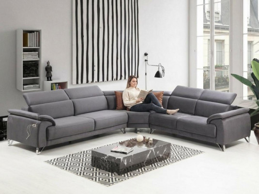 Sofa Canapé Eckcouch L-Form Polstersofa Sëtzmiwwel Modern Luxus Miwwelen Livingraum