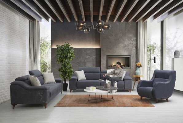 Sofagarnitur Set Komplett Modern Wunnzëmmer Textil Canapé Luxus Polstermöbel