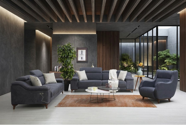 Sofagarnitur Set Komplett Modern Wunnzëmmer Textil Canapé Luxus Polstermöbel