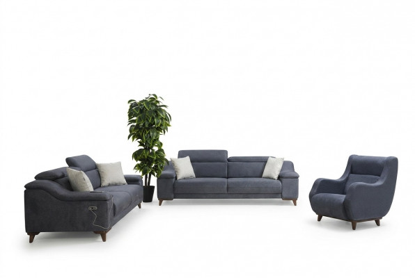 Sofagarnitur Set Komplett Modern Wunnzëmmer Textil Canapé Luxus Polstermöbel