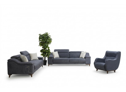 Sofagarnitur Set Komplett Modern Wunnzëmmer Textil Canapé Luxus Polstermöbel