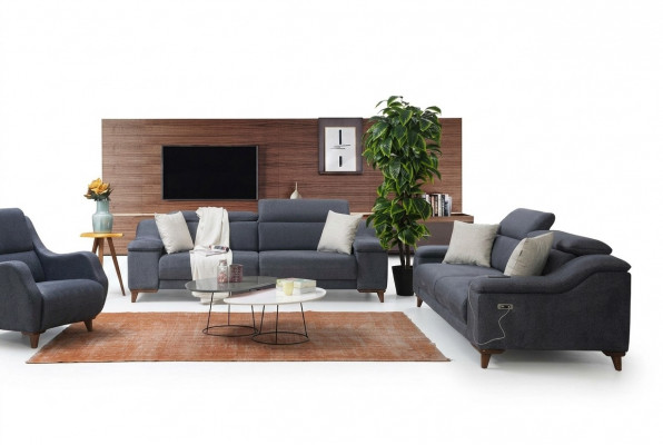 Design Dräisëtzer Sofa Couch Polster Modern Wunnzëmmer Textil Sofen Nei Miwwelen
