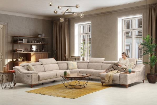 Eckcouch Sofa U-Form Polstersofa Couch Garnitur Eckcouches Modern Wunnzëmmer