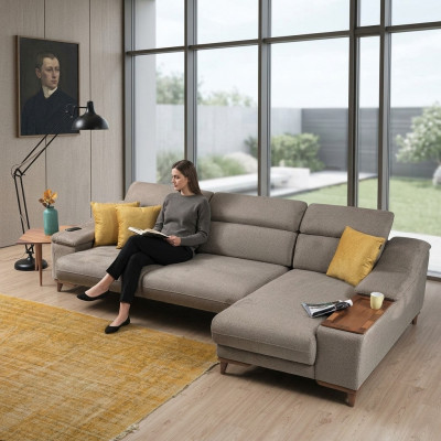 Canapé Ecksofa L-Form Polster Modern Stuff Relax Sëtz Luxus Miwwelen
