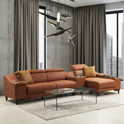 Luxus Eckcanapé L-Form Canapé Sofa Design Polster Modern Textil Wunnzëmmer Nei