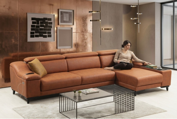 Wunnzëmmer Eckcanapé Modern L-Form Canapé Couch Eckgarnitur Polsterméibel Nei