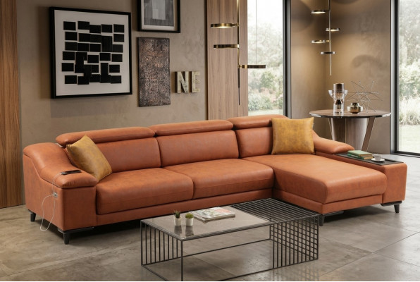 Wunnzëmmer Eckcanapé Modern L-Form Canapé Couch Eckgarnitur Polsterméibel Nei