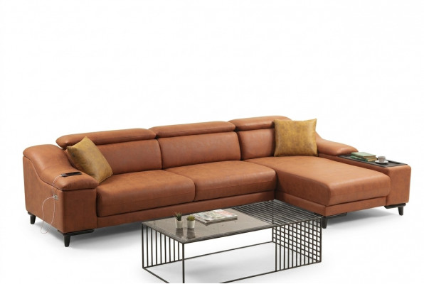 Wunnzëmmer Eckcanapé Modern L-Form Canapé Couch Eckgarnitur Polsterméibel Nei