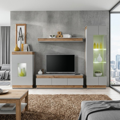 Wunnzëmmer Set TV Steeën Nei Regal Luxus Miwwelen Modern Design Wunnwand