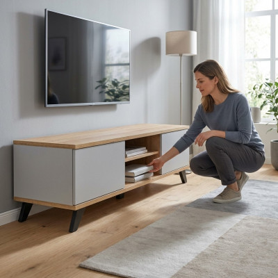 Luxus TV-Stänner Wunnzëmmer Modern Designer Miwwelen Holz Säitendësch Nei