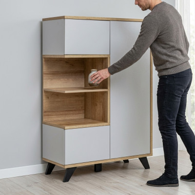 Wunnzëmmer Bicherregal Holz Büroarmoire Regal Luxus Holz Miwweldesign