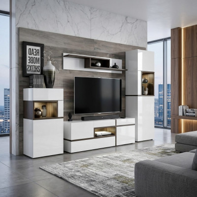 Wunnzëmmer Wunnwand TV-Ständer Regal Luxus Design Set Modern Miwwelen Nei
