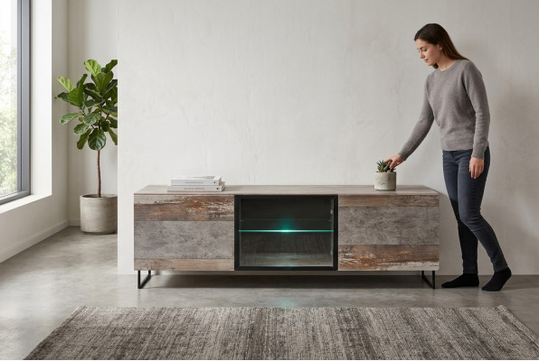 Luxus TV-Ständer Modernes Design Wunnzëmmer Holzmiwwelen Nei