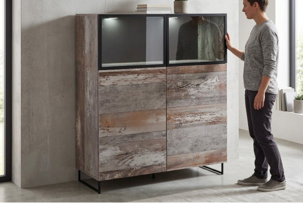 Vitrin Modern Stil Wunnzëmmer Design Ariichtung Holz Schaf Nei Miwwelen