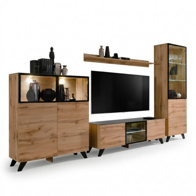 Wunnzëmmer Modern Set Vitrin Kommode Wunnwänn TV-Ständer Design Nei