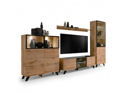 Wunnzëmmer Modern Set Vitrin Kommode Wunnwänn TV-Ständer Design Nei