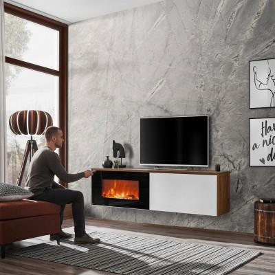 Moderne TV-Schreiwes mat Kamäin Luxus Wunnzëmmer Neit Design Miwwelen Holz