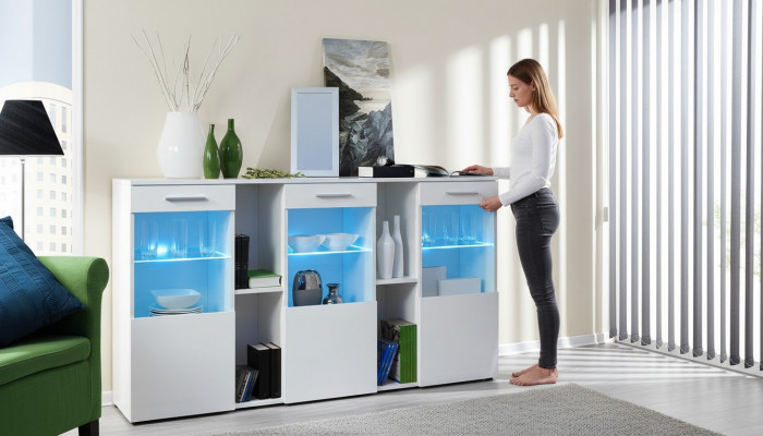 Designer Neiwäiss Kommode Luxus Wunnzëmmer Modern Holz Miwwelen