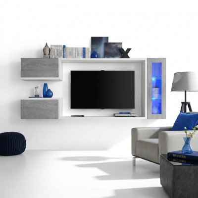 Wunnwand Garnitur Designer Miwwel Schaf Modern Holz Regaler Nei