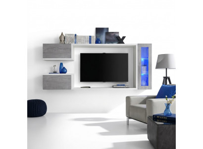 Wunnwand Garnitur Designer Miwwel Schaf Modern Holz Regaler Nei