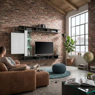 Modern Wunnwand Gro Designer Livingraum Miwwelen Holz Wandschaf