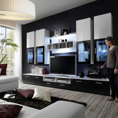 Modernen Design Wunnwand Holz Wand Regaler Komplett TV-Ständer Ariichtung