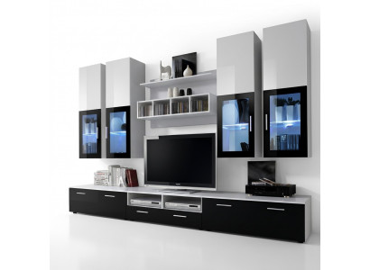 Modernen Design Wunnwand Holz Wand Regaler Komplett TV-Ständer Ariichtung