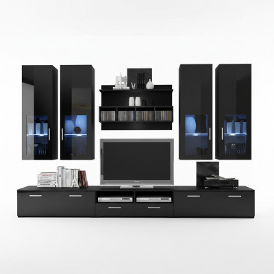 Komplett Wunnwand Modernen Design Wunnzëmmer Ariichtung Regaler TV-Stänner