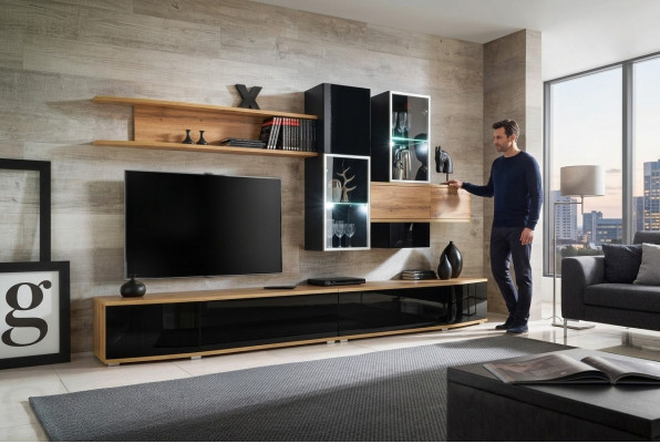 Designer Wunnmauer Modern Design Wunnzëmmer Luxus Miwwelen Mauer Regal Nei