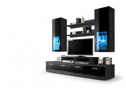 Wunnwand Holz Stil Modern Luxus Wunnzëmmer Miwwelen Mauerarmoire Komplett